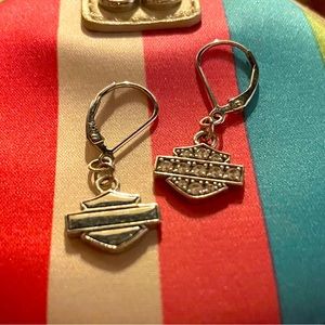 Harley-Davidson bar and shield earrings, two sides